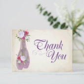 Ballerina Party Dankeschön Karte, Lila Dankeskarte (Stehend Vorderseite)