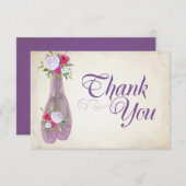 Ballerina Party Dankeschön Karte, Lila Dankeskarte (Vorne/Hinten)