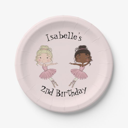 Ballerina Party Personalisierte Teller (Vorderseite)