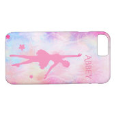 Ballerina Pastel Pink Personalisiert iPhone Case (Rückseite (Horizontal))
