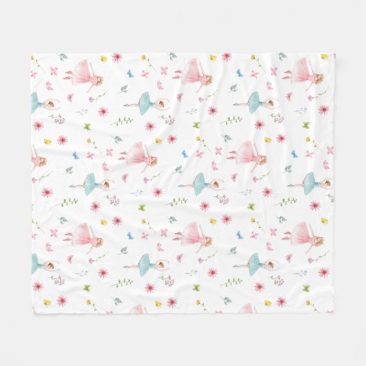Ballerina Pattern Fleecedecke (Vorderseite (Horizontal))