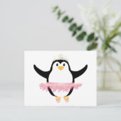 Ballerina Penguin Postkarte (Stehend Vorderseite)