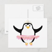 Ballerina Penguin Postkarte (Vorne/Hinten)