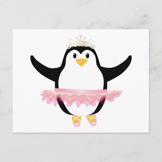 Ballerina Penguin Postkarte (Vorderseite)