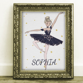 Ballerina Personal Gold Sposter Poster