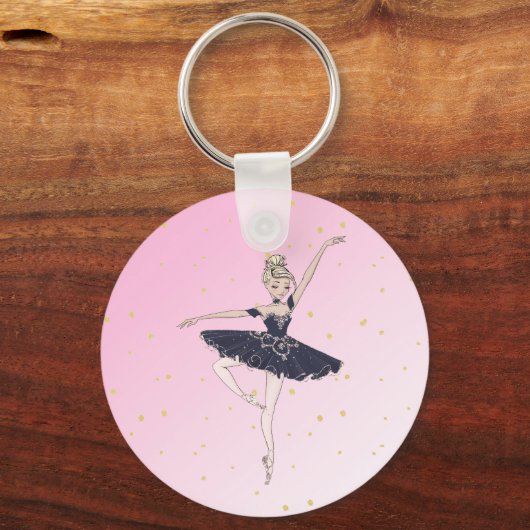 Ballerina Personal Pink Gold Schlüsselanhänger (Rückseite)
