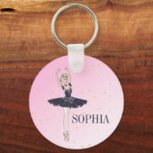 Ballerina Personal Pink Gold Schlüsselanhänger (Vorderseite)