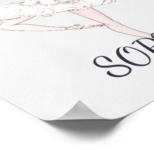 Ballerina Personal Pink Silver Dark Hair Poster (Ecke)