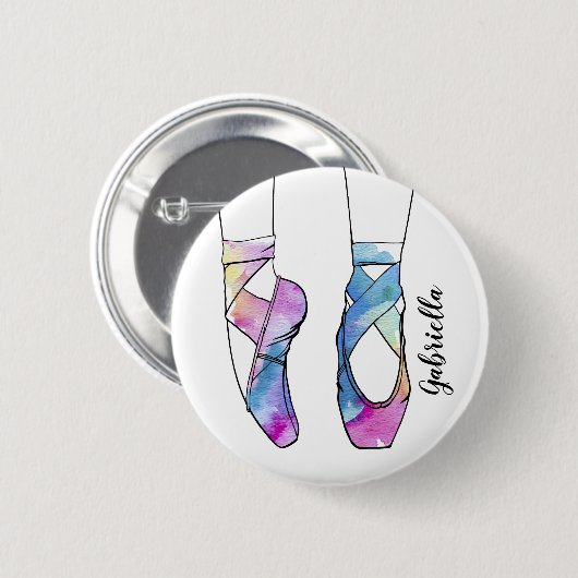Ballerina Personalisiert Ballet Button (Vorne & Hinten)