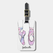 Ballerina Personalisiert Ballet Gepäckanhänger (Vorderseite vertikal)