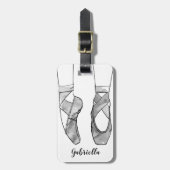 Ballerina Personalisiert Ballet Gepäckanhänger (Vorderseite vertikal)