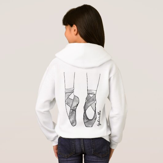 Ballerina Personalisiert Ballet Hoodie (Schwarz voll)