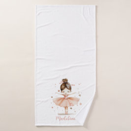 Ballerina Personalisiert Name Girly Badehandtuch