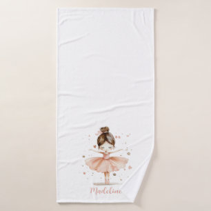 Ballerina Personalisiert Name Girly Badehandtuch