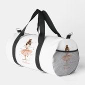 Ballerina Personalisiert Name Girly Duffle Bag (Rechte Ecke)