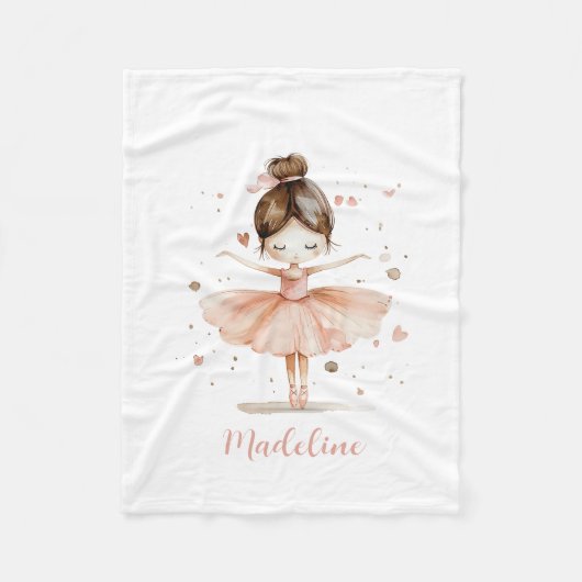 Ballerina Personalisiert Name Girly Fleecedecke (Vorderseite)