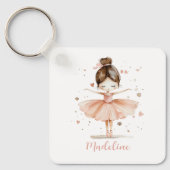 Ballerina Personalisiert Name Girly Schlüsselanhänger (Vorderseite)