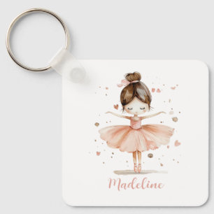 Ballerina Personalisiert Name Girly Schlüsselanhänger
