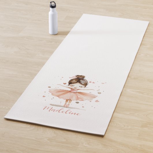 Ballerina Personalisiert Name Girly Yogamatte (Beispiel)