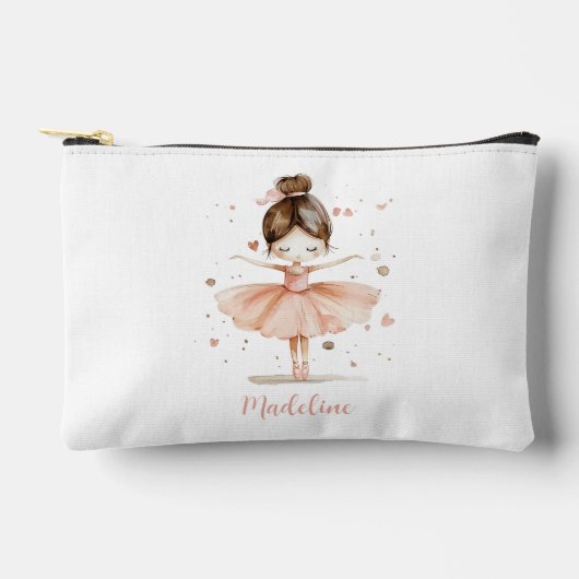 Ballerina Personalisiert Name Girly Zubehörtasche (Vorderseite)