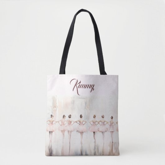 Ballerina Personalisiert Tote Bag Tasche (Vorderseite)