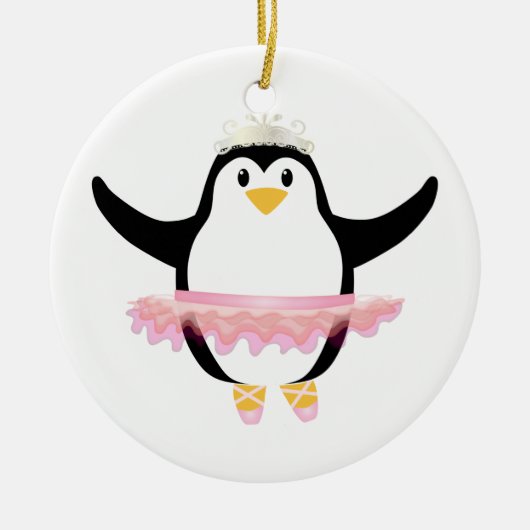Ballerina-Pinguin Keramikornament (Vorne)