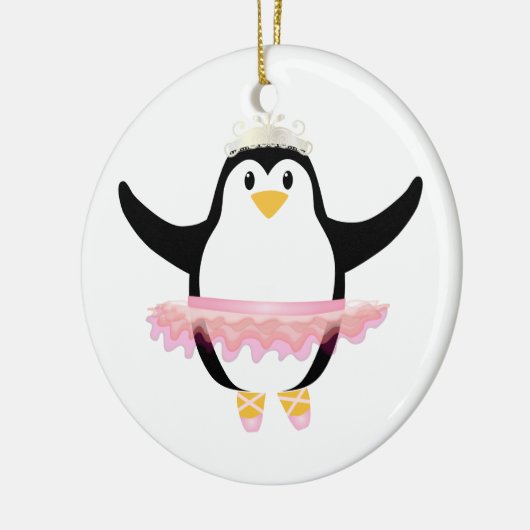 Ballerina-Pinguin Keramikornament (Links)