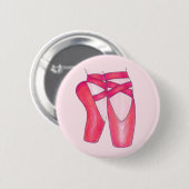 Ballerina Pink Ballett Tanz Pointe Toe Shoes Button (Vorne & Hinten)