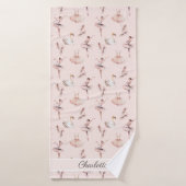 Ballerina Pink Ballettschuhe Personalisierter Name Badehandtuch (Badehandtuch)