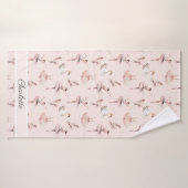 Ballerina Pink Ballettschuhe Personalisierter Name Badehandtuch (Badehandtuch)
