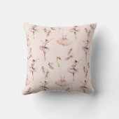 Ballerina Pink Ballettschuhe Personalisierter Name Kissen (Rückseite)