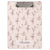 Ballerina Pink Ballettschuhe Personalisierter Name Klemmbrett (Vorderseite)
