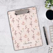 Ballerina Pink Ballettschuhe Personalisierter Name Klemmbrett