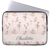 Ballerina Pink Ballettschuhe Personalisierter Name Laptopschutzhülle (Vorderseite)