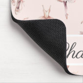 Ballerina Pink Ballettschuhe Personalisierter Name Mousepad (Ecke)