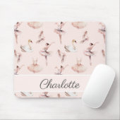 Ballerina Pink Ballettschuhe Personalisierter Name Mousepad (Mit Mouse)