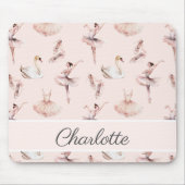 Ballerina Pink Ballettschuhe Personalisierter Name Mousepad (Vorne)