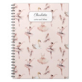 Ballerina Pink Ballettschuhe Personalisierter Name Notizblock (Vorderseite)