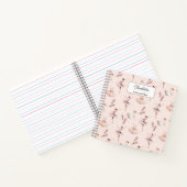 Ballerina Pink Ballettschuhe Personalisierter Name Notizblock (Innenseite)