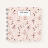 Ballerina Pink Ballettschuhe Personalisierter Name Notizblock (Vorderseite)
