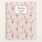 Ballerina Pink Ballettschuhe Personalisierter Name Planer (Vorderseite)