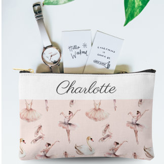 Ballerina Pink Ballettschuhe Personalisierter Name Zubehörtasche