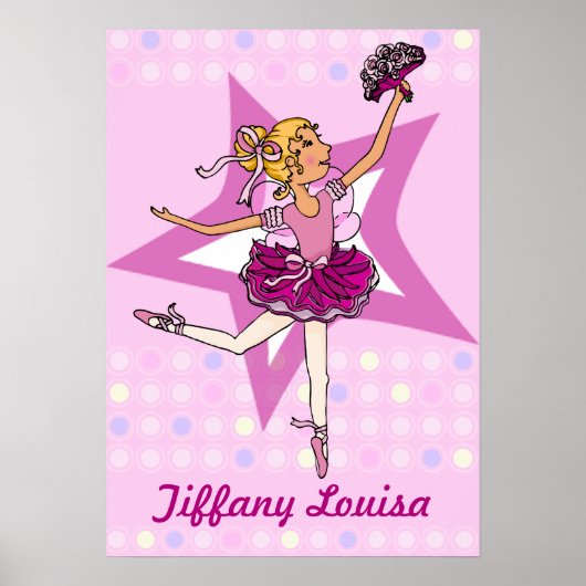Ballerina pink - Blonde Girl "Ihr Name" Poster (Vorne)