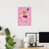Ballerina pink blonde haarmädchen star "name poste poster (Heimbüro)