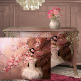 Ballerina Pink Blossom Wandern neben dem Wasser Seidenpapier