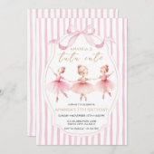 Ballerina Pink Bow Tutu Cute Birthday Invitation Einladung (Vorne/Hinten)