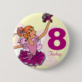 Ballerina pink Creme Ingwer Geburtstaste Button (Vorderseite)