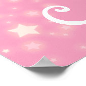 Ballerina pink dancer girl star "name" poster (Ecke)