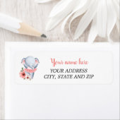 Ballerina Pink Elephant Rücksendeadressen-Aufklebe (Insitu)