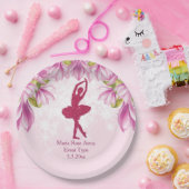 Ballerina Pink Geburtstag Personalisiert Pappteller (Party)